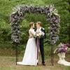 Giantex Garden Arch Trellis, 7.5FT High x 4.6FT Wide, Metal Garden Arbor Rose Arch for Climbing Plants, Wedding Archway with Stakes, Outdoor Trellises Pergola for Lawn Bridal Party Decoration