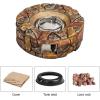 Giantex Gas Fire Pit, 28 Inch 40,000 BTU Propane Fire Pit Outdoor w/Natural Stone, Cover, ETL Certification, Stainless-Steel Gas Burner w/Electronic Ignition Lava Rock (Brown)(Brown)