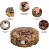 Giantex Gas Fire Pit, 28 Inch 40,000 BTU Propane Fire Pit Outdoor w/Natural Stone, Cover, ETL Certification, Stainless-Steel Gas Burner w/Electronic Ignition Lava Rock (Brown)(Brown)