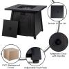 Giantex Gas Fire Table, 30 Inch Square Firepit Table 50,000BTU Fire Pits Tables w/Waterproof Cover, ETL and CSA Certification Patio Auto-Ignition Propane Heater Fireplace Table w/Lava Rock (Black)(Black)