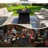 Giantex Gas Fire Table, 30 Inch Square Firepit Table 50,000BTU Fire Pits Tables w/Waterproof Cover, ETL and CSA Certification Patio Auto-Ignition Propane Heater Fireplace Table w/Lava Rock (Black)(Black)