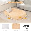 Giantex Human Dog Bed – 71″ x 45″ Large Human Size Dog Bed for Adult, Orthopedic Egg Crate Foam, Washable Faux Fur Bed Cover, Blanket, Pillow, for Pets and People Doze Off Napping (Brown)(Brown)