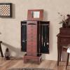 Giantex Jewelry Cabinet Armoire with 9 Drawers, 2 Side Doors, 8 Necklace Hooks, Top Divided Storage Compartments, Makeup Mirror, Large Standing Jewelry Chest Organizer Box