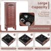 Giantex Jewelry Cabinet Armoire with 9 Drawers, 2 Side Doors, 8 Necklace Hooks, Top Divided Storage Compartments, Makeup Mirror, Large Standing Jewelry Chest Organizer Box