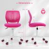 Giantex Kids Desk Chair, Adjustable Children Study Chair, Swivel Armless Mesh Task Student Chair, Child Desk Chair with Adjustable Height & Lumbar Support Computer Chair (Blue)(Rose)