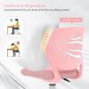 Giantex Kids Desk Chair, Adjustable Children Study Chair, Swivel Armless Mesh Task Student Chair, Child Desk Chair with Adjustable Height & Lumbar Support Computer Chair (Blue)(Pink)