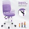 Giantex Kids Desk Chair, Adjustable Children Study Chair, Swivel Armless Mesh Task Student Chair, Child Desk Chair with Adjustable Height & Lumbar Support Computer Chair (Blue)(Purple)