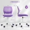 Giantex Kids Desk Chair, Adjustable Children Study Chair, Swivel Armless Mesh Task Student Chair, Child Desk Chair with Adjustable Height & Lumbar Support Computer Chair (Blue)(Purple)