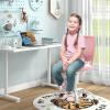 Giantex Kids Desk Chair, Adjustable Children Study Chair, Swivel Armless Mesh Task Student Chair, Child Desk Chair with Adjustable Height & Lumbar Support Computer Chair (Blue)(Pink)
