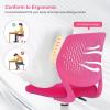 Giantex Kids Desk Chair, Adjustable Children Study Chair, Swivel Armless Mesh Task Student Chair, Child Desk Chair with Adjustable Height & Lumbar Support Computer Chair (Blue)(Rose)