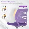 Giantex Kids Desk Chair, Adjustable Children Study Chair, Swivel Armless Mesh Task Student Chair, Child Desk Chair with Adjustable Height & Lumbar Support Computer Chair (Blue)(Purple)