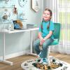 Giantex Kids Desk Chair, Adjustable Children Study Chair, Swivel Armless Mesh Task Student Chair, Child Desk Chair with Adjustable Height & Lumbar Support Computer Chair (Blue)(Turquoise)