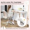 Giantex Kids Desk Chair, Children Armrest Computer Chair with Sit-Lock Wheels, Ergonomic Kids Office Chair with Waterfall Seat, Rolling Swivel Mesh Study Desk Chair for Girls Boys (Purple)(Pink)
