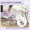Giantex Kids Desk Chair, Children Armrest Computer Chair with Sit-Lock Wheels, Ergonomic Kids Office Chair with Waterfall Seat, Rolling Swivel Mesh Study Desk Chair for Girls Boys (Purple)(Purple)