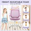 Giantex Kids Desk Chair, Children Armrest Computer Chair with Sit-Lock Wheels, Ergonomic Kids Office Chair with Waterfall Seat, Rolling Swivel Mesh Study Desk Chair for Girls Boys (Purple)(Purple)