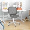 Giantex Kids Desk Chair, Children Armrest Computer Chair with Sit-Lock Wheels, Ergonomic Kids Office Chair with Waterfall Seat, Rolling Swivel Mesh Study Desk Chair for Girls Boys (Purple)(Grey)