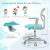 Giantex Kids Desk Chair, Ergonomic Adjustable Teen Task Chair w/Y-Shaped Lumbar Support, Armrest & Universal Wheels, Mesh Kid Office Chair for Sturdy, Kids Computer Chair for Boys & Girls 4-12, Grey(Turquoise)
