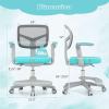 Giantex Kids Desk Chair, Ergonomic Adjustable Teen Task Chair w/Y-Shaped Lumbar Support, Armrest & Universal Wheels, Mesh Kid Office Chair for Sturdy, Kids Computer Chair for Boys & Girls 4-12, Grey(Turquoise)