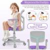 Giantex Kids Desk Chair, Ergonomic Adjustable Teen Task Chair w/Y-Shaped Lumbar Support, Armrest & Universal Wheels, Mesh Kid Office Chair for Sturdy, Kids Computer Chair for Boys & Girls 4-12, Grey(Purple)