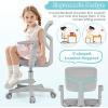 Giantex Kids Desk Chair, Ergonomic Adjustable Teen Task Chair w/Y-Shaped Lumbar Support, Armrest & Universal Wheels, Mesh Kid Office Chair for Sturdy, Kids Computer Chair for Boys & Girls 4-12, Grey(Grey)
