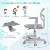 Giantex Kids Desk Chair, Ergonomic Adjustable Teen Task Chair w/Y-Shaped Lumbar Support, Armrest & Universal Wheels, Mesh Kid Office Chair for Sturdy, Kids Computer Chair for Boys & Girls 4-12, Grey(Grey)