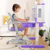 Giantex Kids Desk Chair, Ergonomic Adjustable Teen Task Chair w/Y-Shaped Lumbar Support, Armrest & Universal Wheels, Mesh Kid Office Chair for Sturdy, Kids Computer Chair for Boys & Girls 4-12, Grey(Purple)