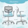 Giantex Kids Desk Chair, Ergonomic Adjustable Teen Task Chair w/Y-Shaped Lumbar Support, Armrest & Universal Wheels, Mesh Kid Office Chair for Sturdy, Kids Computer Chair for Boys & Girls 4-12, Grey(Blue)