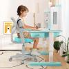 Giantex Kids Desk Chair, Ergonomic Adjustable Teen Task Chair w/Y-Shaped Lumbar Support, Armrest & Universal Wheels, Mesh Kid Office Chair for Sturdy, Kids Computer Chair for Boys & Girls 4-12, Grey(Turquoise)