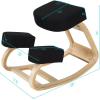 Giantex Kneeling Chair, Wood Posture Chair, Max Load 330 Lbs, Rocking Knee Chair with Soft Cushion, Natural Relief for Back, Shoulder or Neck Pain, Ergonomic Kneeling Chair for Office Home(Black/Natural)