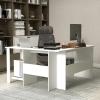 Giantex L Shaped Computer Desk, 51″ Large Corner Desk with 2 Cable Holes & 2 Storage Shelves, Modern Office Gaming Table, Writing Study Workstation with CPU Stand for Home Office, White(White)