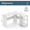 Giantex L Shaped Computer Desk, 51″ Large Corner Desk with 2 Cable Holes & 2 Storage Shelves, Modern Office Gaming Table, Writing Study Workstation with CPU Stand for Home Office, White(White)