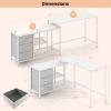 Giantex L Shaped Computer Desk with Drawers, 81″ Convertible Corner Desk with Charging Station and Storage Shelves, Study Writing Desk, Modern Long Corner Gaming Table for Home Office (Black)(White)