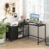 Giantex L Shaped Computer Desk with Drawers, 81″ Convertible Corner Desk with Charging Station and Storage Shelves, Study Writing Desk, Modern Long Corner Gaming Table for Home Office (Black)(Black)