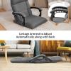 Giantex Lazy Sofa Chair with 14 Adjustable Positions, Armrests, Headrest, Waist Pillow – Padded Floor Seating Couch Recliner for Home, Living Room, Bedroom Floor Gaming – Grey