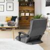 Giantex Lazy Sofa Chair with 14 Adjustable Positions, Armrests, Headrest, Waist Pillow – Padded Floor Seating Couch Recliner for Home, Living Room, Bedroom Floor Gaming – Grey
