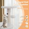 Giantex Litter Box Enclosure with Cat Tree, Cat Washroom Hidden Furniture with Cat Tower, Scratching Posts, Cat Condo, Jingling Ball, Air Vents, Wooden Pet Crate House (Rustic Brown)(Rustic Brown)