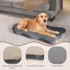 Giantex Memory Foam Dog Bed with Removable Washable Cover, Non-Slip Bottom, Egg Crate Foam Pet Sleeping Mat for Large Medium Dogs, 43 x 26 inch, Orthopedic Dog Bed Indoor Outdoor (Gray)(Gray)