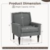 Giantex Mid-Century Modern Accent Chair Grey, Linen Fabric Upholstered Armchair w/Rubber Wood Legs, Nailhead Trim, Max Load 440 Lbs, Comfy Single Sofa Side Chair for Living Room Bedroom(Grey)
