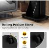 Giantex Mobile Podium Stand, Sit-to-Stand Laptop Cart with Tilting Tabletop & Storage Cabinet, Lockable Casters, Height-Adjustable Rolling Lectern for Classroom, Church, Home Office (Black, 2 Pack)(Black)