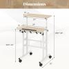 Giantex Mobile Standing Desk, Portable Stand Up Desks Adjustable Height with Wheels & Tilting Tabletop, Home Office Computer Workstation, Rolling Sit Stand Desk for Standing or Sitting, Natural(Natural)