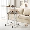 Giantex Mobile Standing Desk, Portable Stand Up Desks Adjustable Height with Wheels & Tilting Tabletop, Home Office Computer Workstation, Rolling Sit Stand Desk for Standing or Sitting, Natural(Natural)