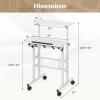 Giantex Mobile Standing Desk, Portable Stand Up Desks Adjustable Height with Wheels & Tilting Tabletop, Home Office Computer Workstation, Rolling Sit Stand Desk for Standing or Sitting, Natural(White)