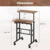 Giantex Mobile Standing Desk, Portable Stand Up Desks Adjustable Height with Wheels & Tilting Tabletop, Home Office Computer Workstation, Rolling Sit Stand Desk for Standing or Sitting, Natural(Walnut)