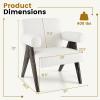 Giantex Modern Mid Century Accent Chair, Upholstered Armchair w/Natural Rubber Wood Legs, Sponge Padded Seat, Felt Foot Pads, Comfy Sherpa Chair for Reading, Living Room, Bedroom, White