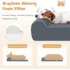 Giantex Orthopedic Dog Bed for Large Dogs, 40″ L Memory Foam Dog Sofa Bed with Washable Removable Cover, Non-Slip Bottom, Pet Couch Dog Crate Mat for Puppies Senior Dogs, up to 95 lbs (Gray)(Gray)