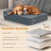 Giantex Orthopedic Dog Bed for Large Dogs, 40″ L Memory Foam Dog Sofa Bed with Washable Removable Cover, Non-Slip Bottom, Pet Couch Dog Crate Mat for Puppies Senior Dogs, up to 95 lbs (Gray)(Gray)