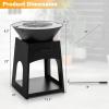 Giantex Outdoor Fire Pit with Grill, Heavy Duty Wood Burning Fire Pit w/Fire Poker, Gloves, Grilling Rack, Large Storage Compartment, 2-in-1 BBQ FirePit for Outside, Backyard, Patio, Black