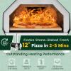 Giantex Outdoor Pizza Oven, Wood Pellet Fired Grill With 12” Stone, Peel, Foldable Legs, Portable Stainless Steel Maker for Camping Backyard Cooking (Black & Silver)(Black & Silver)