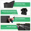 Giantex Outdoor Privacy Screen 2 Panels, 48”W x 48”H Decorative Air Conditioner Fence Trash Can Enclosure with 3 Stakes, Easy Assembly, PVC Vinyl Picket Fences for Garden Patio Lawn, Black