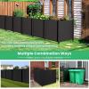 Giantex Outdoor Privacy Screen 2 Panels, 48”W x 48”H Decorative Air Conditioner Fence Trash Can Enclosure with 3 Stakes, Easy Assembly, PVC Vinyl Picket Fences for Garden Patio Lawn, Black